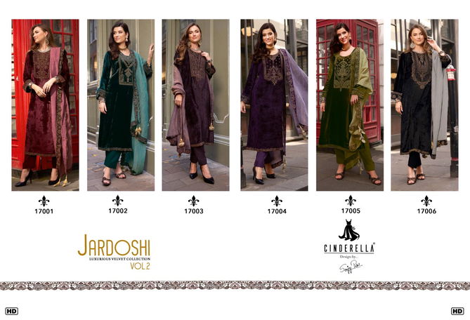 Jardoshi Vol 2 By Cinderella Winter wear Velvet Designer Salwar Suit 
